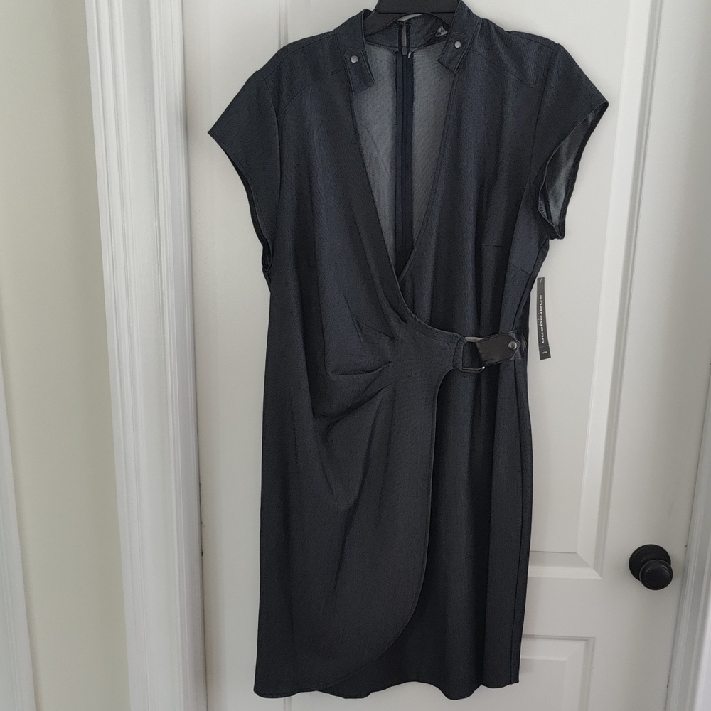 Sharagano Blue Wrap Dress